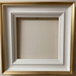 hand painted frame with white slip