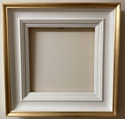 hand painted frame with white slip