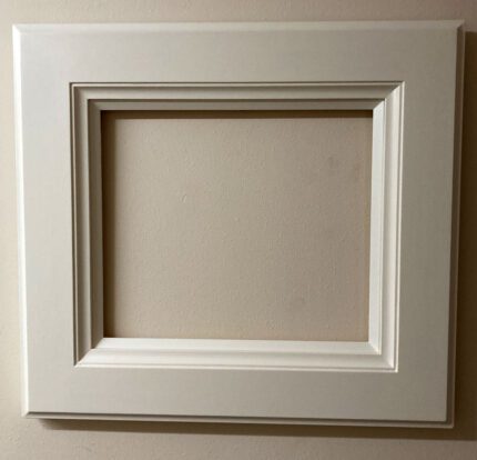 hand painted frame with white slip