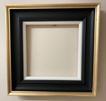hand painted frame with white slip