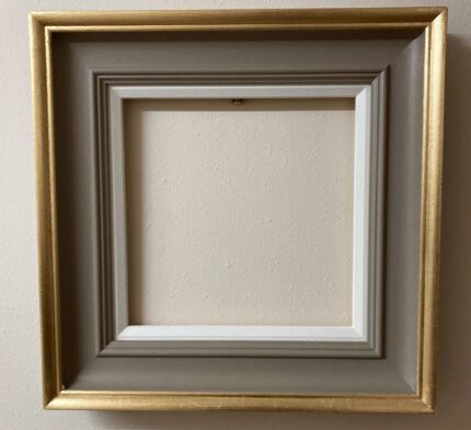 hand painted frame with white slip
