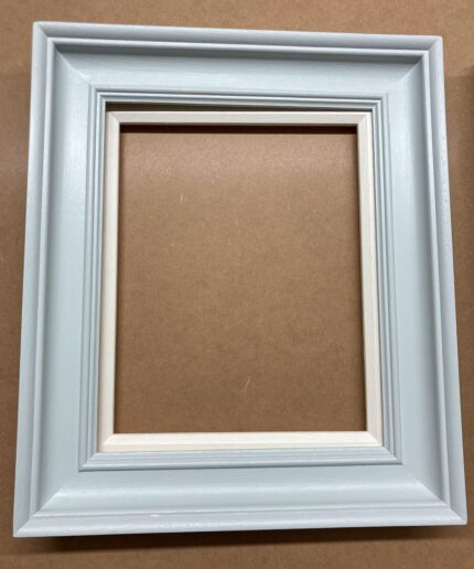hand painted frame with white slip