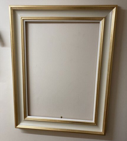 hand painted frame with white slip