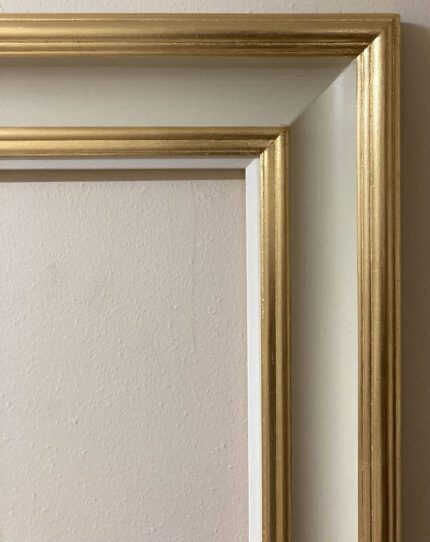 hand painted frame with white slip