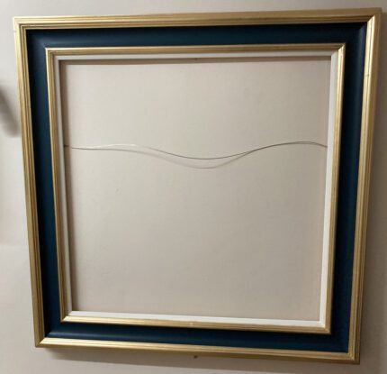 hand painted frame with white slip