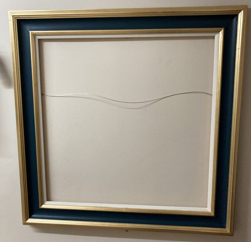 hand painted frame with white slip