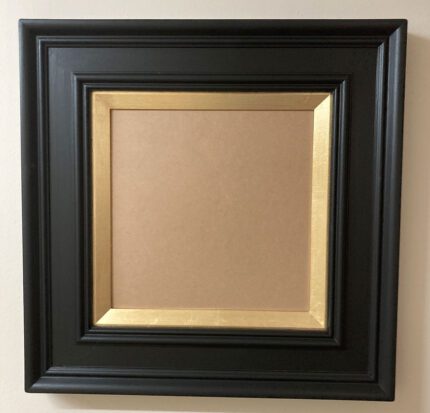 hand painted frame with gold slip