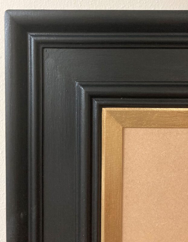 hand painted frame with gold slip