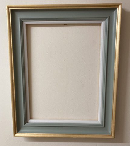 hand painted frame with white slip